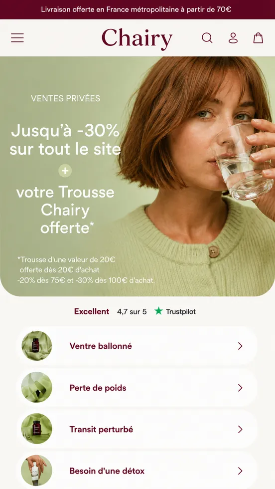 Mobile landing page hero with strong product promise and CTA flow