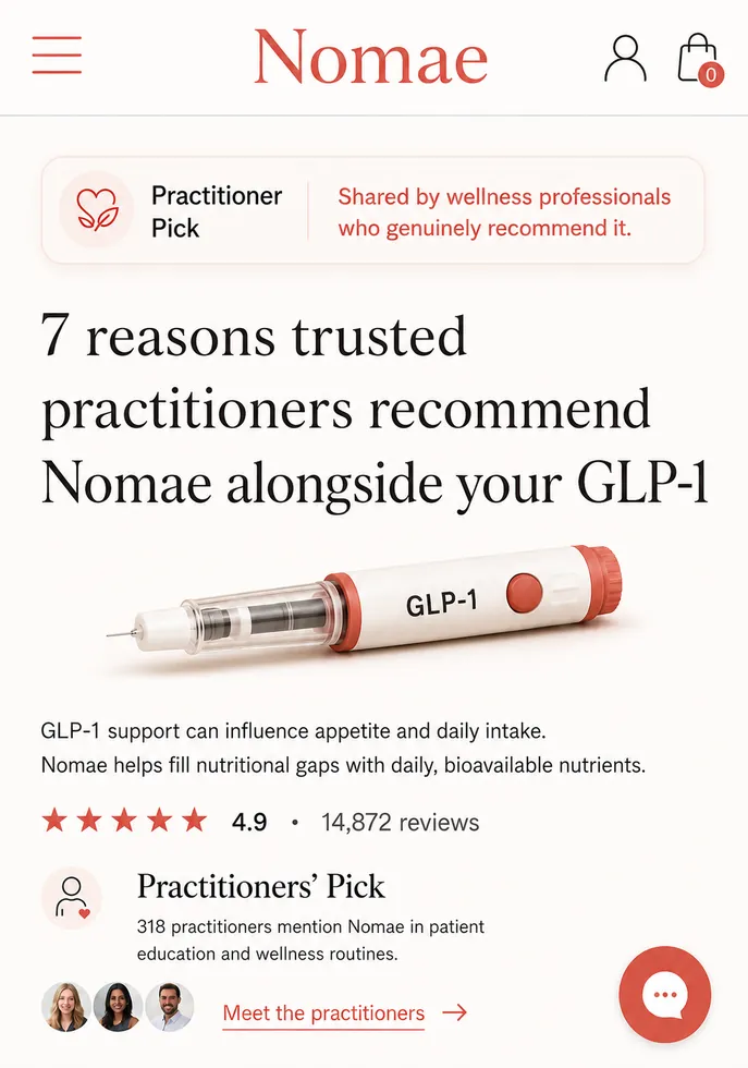 Personalized Nomæ landing page built around practitioner recommendation proof