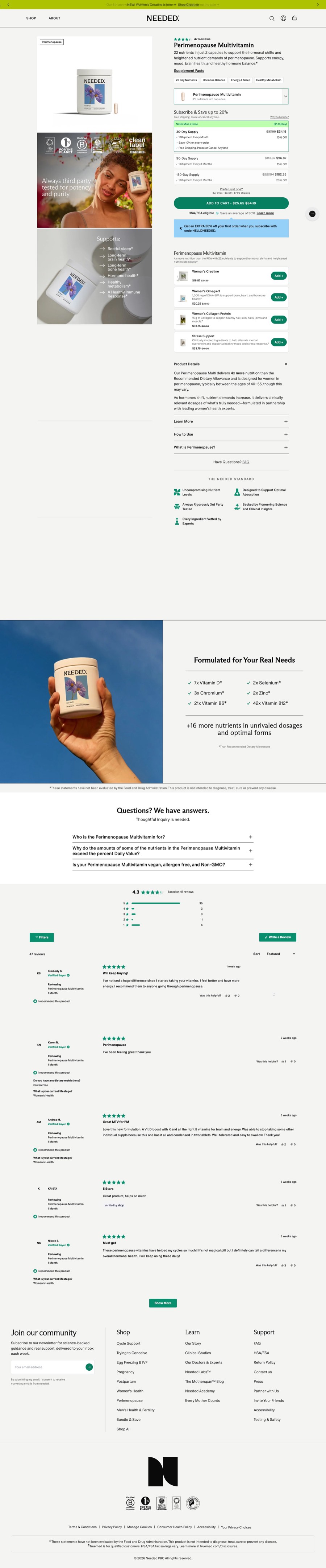 Preview of perimenopause multivitamin